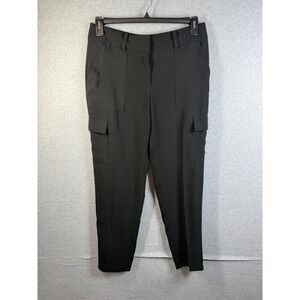 Ann Taylor Pants Womens 6‎ Black Crepe Cargo Slim Ankle Dress Work Office